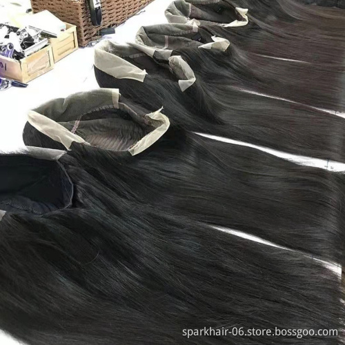 Pre Pluck Brazilian Virgin Cuticle Aligned double drawn Straight Body wave 360 frontal Lace front human hair wigs
